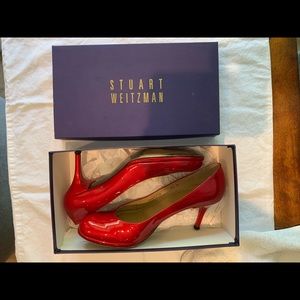 Stuart Weitzman size 8.5 red leather pumps
